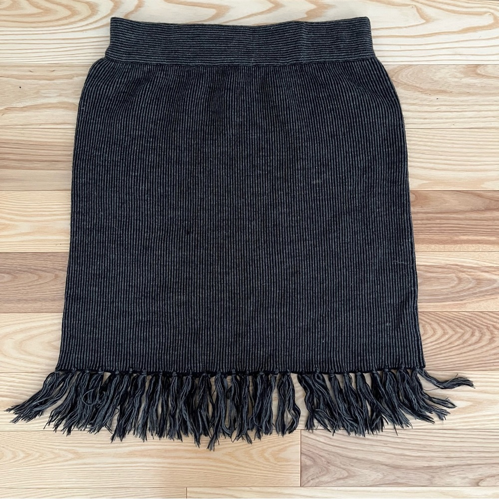 Wool Skirt with Fringe
